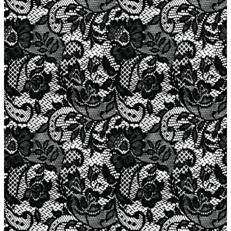 Koronka elastyczna ALLOVER FLORAL BLACK